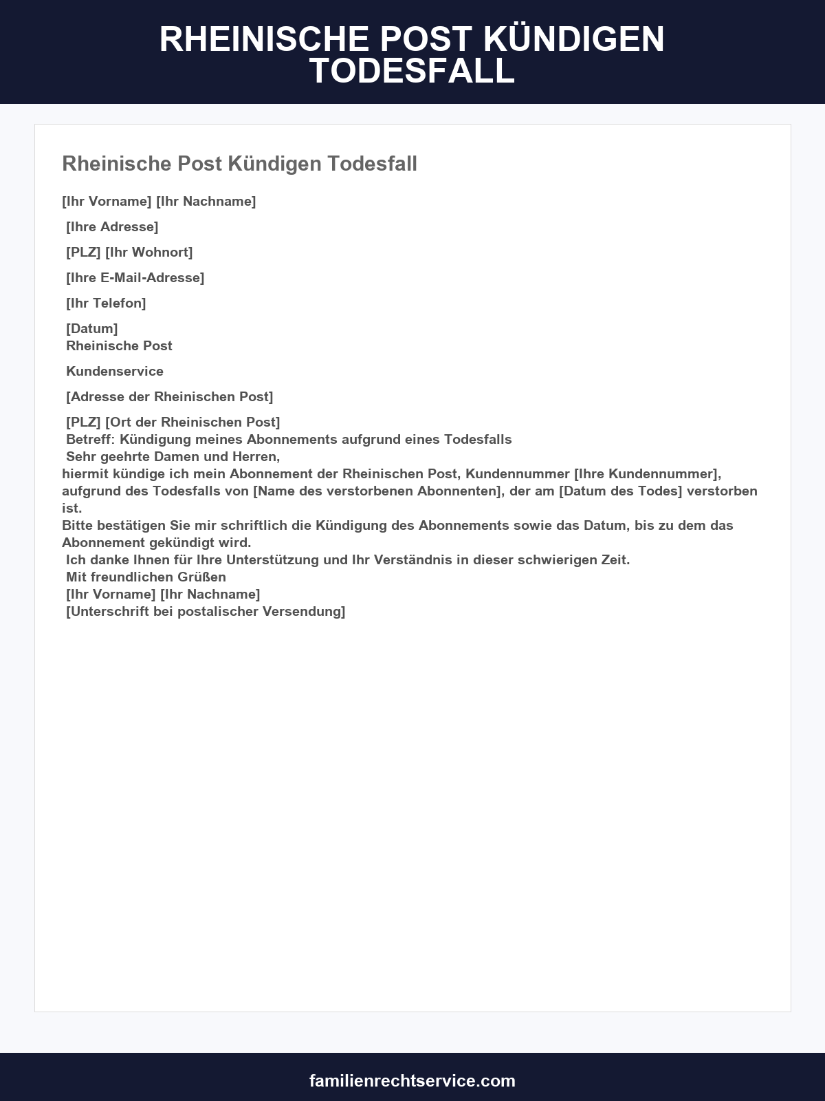 Rheinische Post Kündigen Todesfall