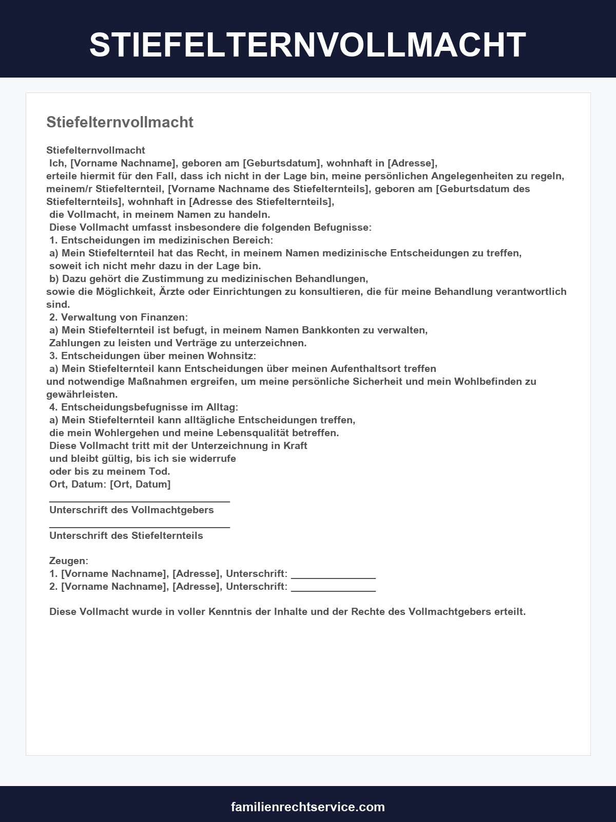 Stiefelternvollmacht